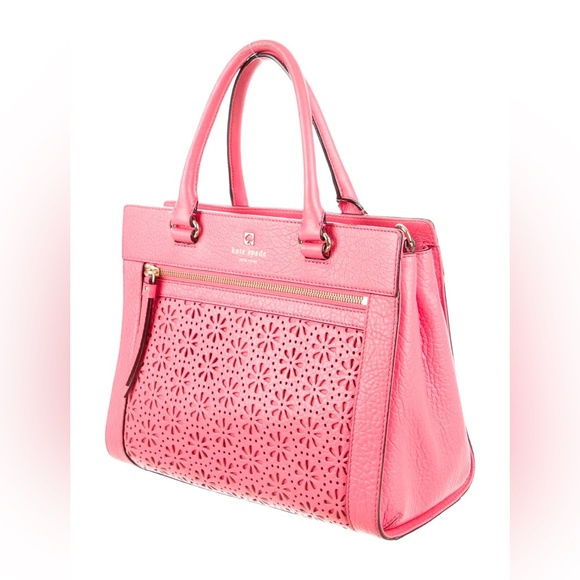 KATE SPADE Laser-Cut Floral Lattice Satchel *NWOT* - Picture 3 of 15